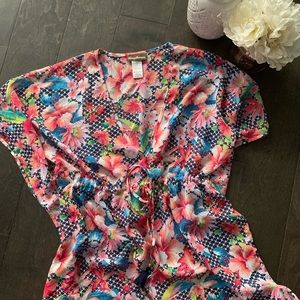 Tommy Bahama swimsuit cover size S/M pink floral